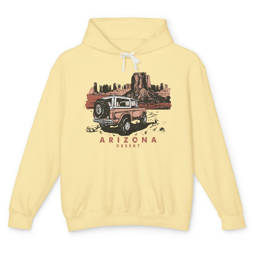 Retro Arizona Desert Truck Country Adventure Nature Lovers Unisex Lightweight Hoodie