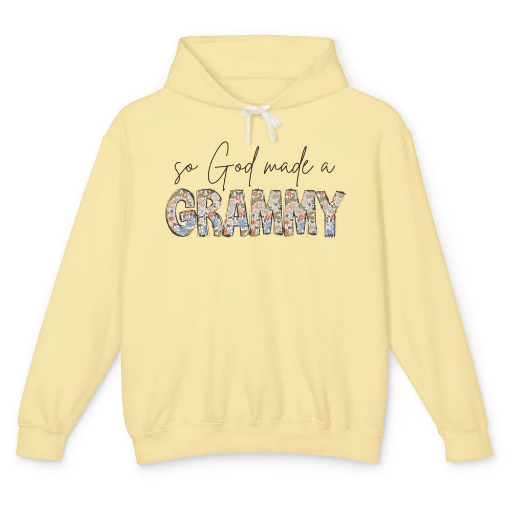 Floral Boho So God Made A Grammy Grandmother Mothers Day Unisex Lightweight Hoodie