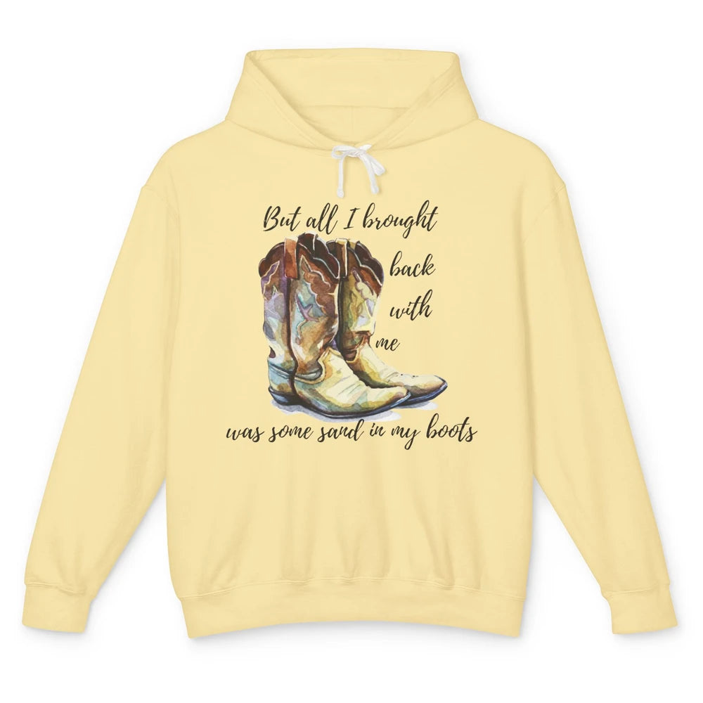 Retro Leopard Sand In My Boot Western Country Cowgirl Cowboy Unisex Lightweight Hoodie