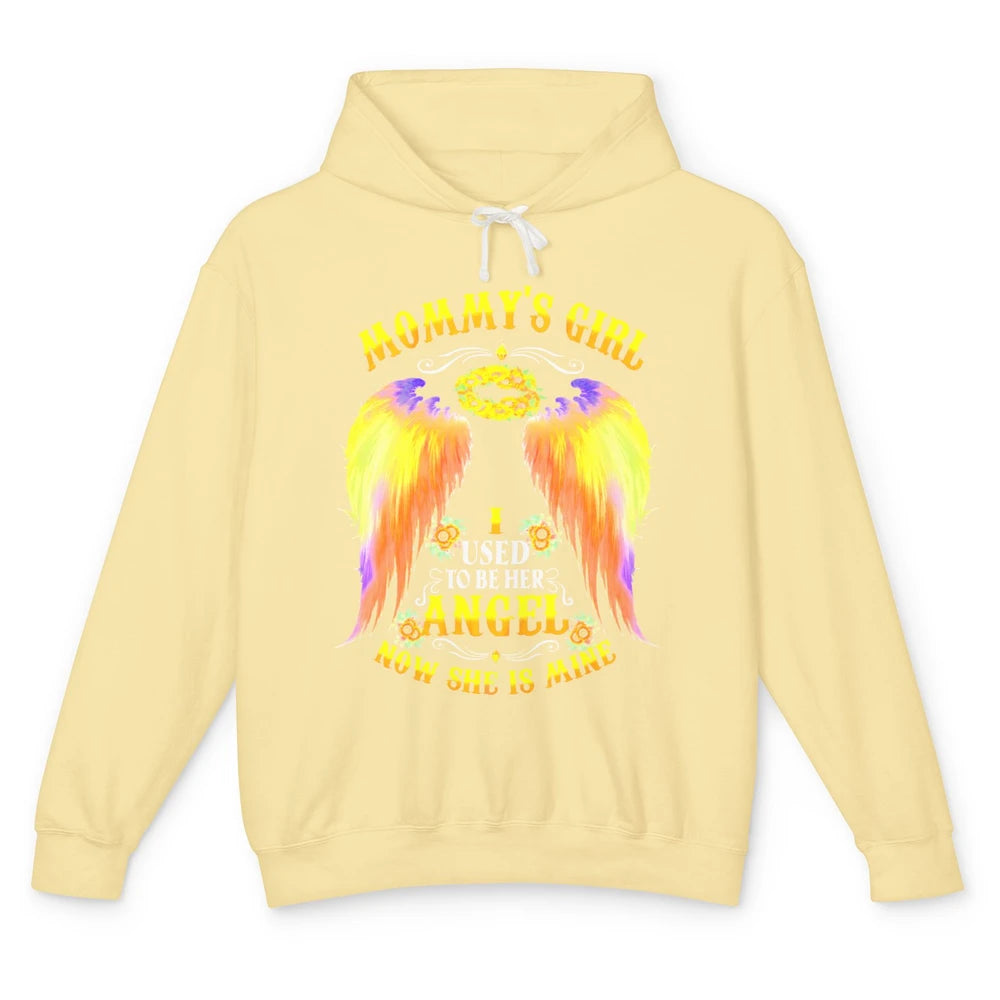 Mommy's Girl I Used To Be Her Angel Now She Is Mine Mom Gift Unisex Lightweight Hoodie