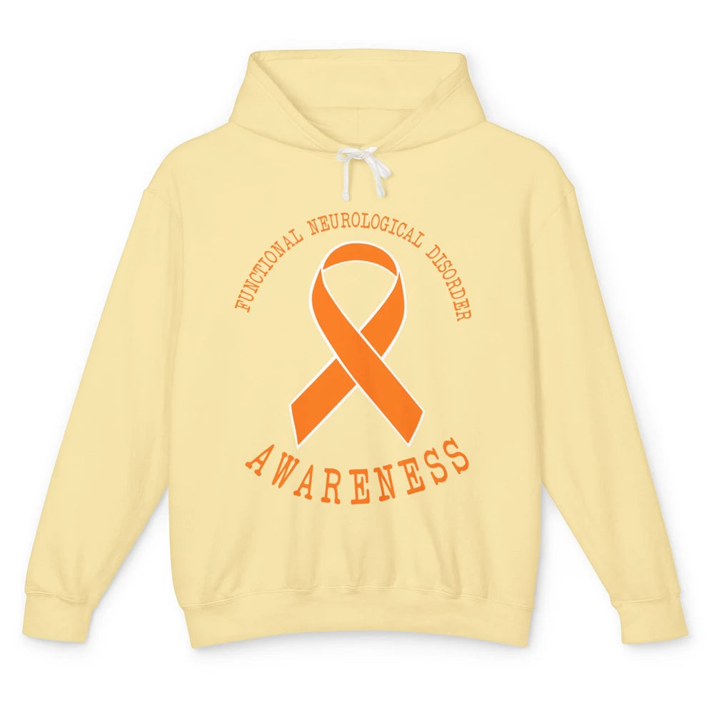 Functional Neurological Disorder Awareness FND Orange Ribbon Unisex Lightweight Hoodie