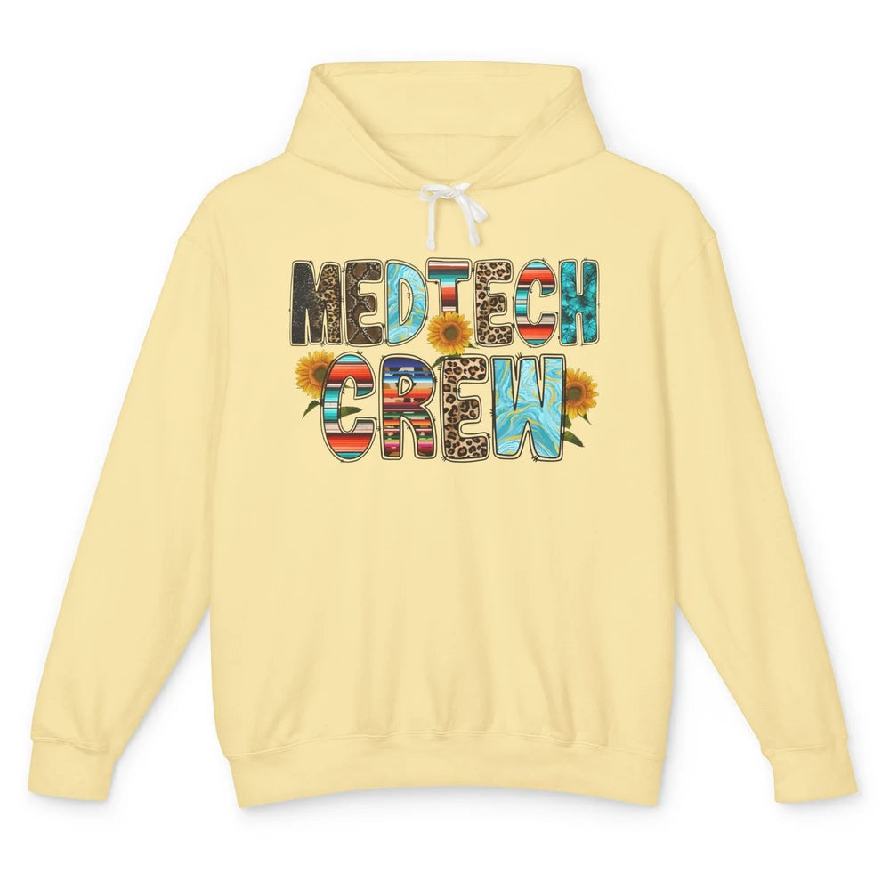 Leopard Sunflower Med Tech Crew Medical Nurse Western Nurse Unisex Lightweight Hoodie