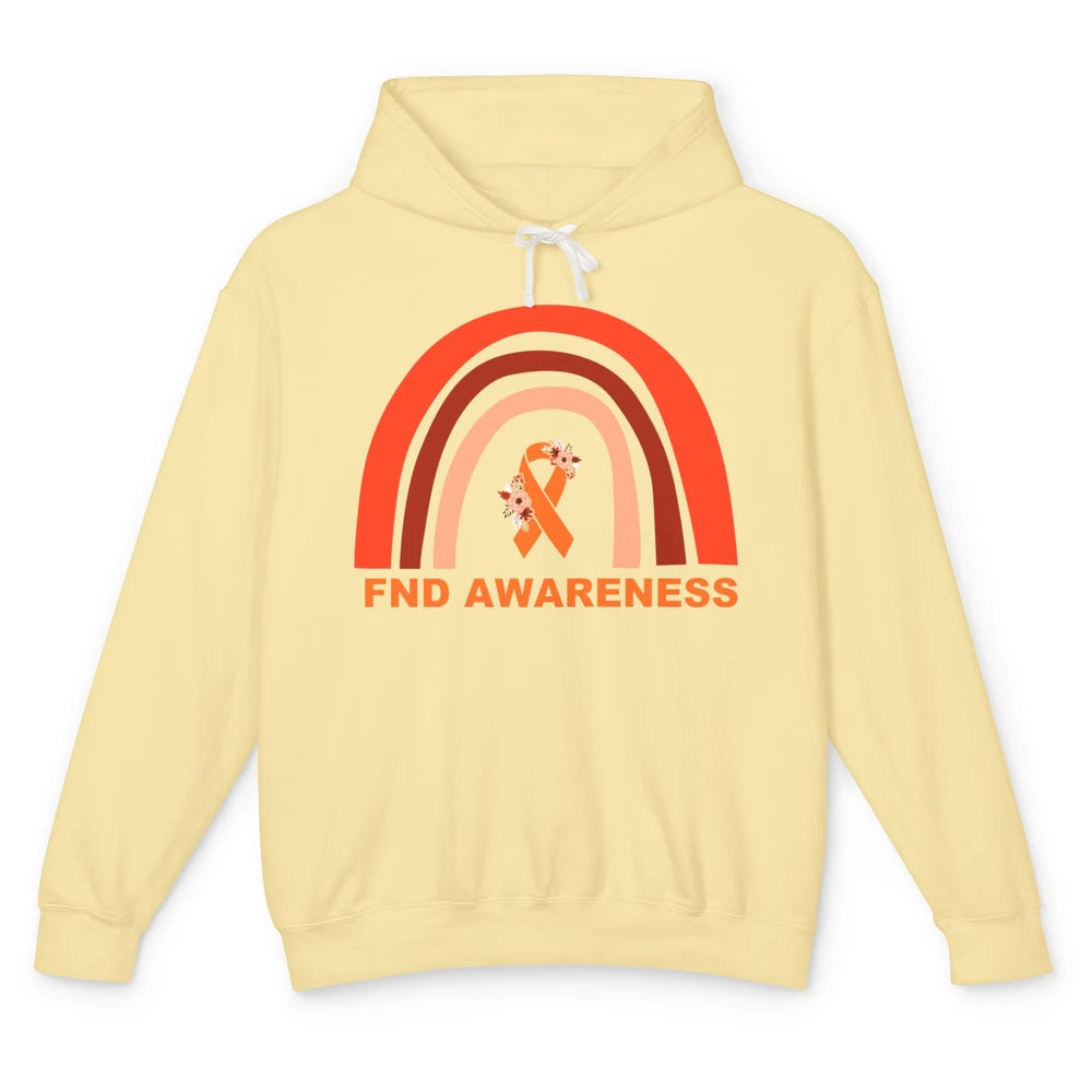 Functional Neurological Disorder Awareness FND Orange Ribbon Unisex Lightweight Hoodie