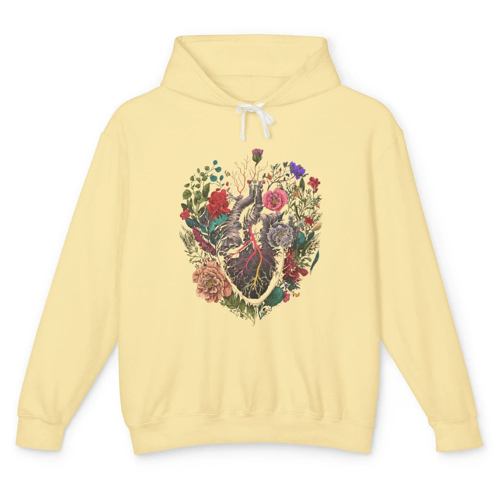 Anatomical Heart Show Your Love Anatomy Cardiologist Floral Unisex Lightweight Hoodie