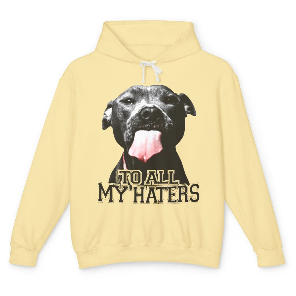 Funny Pitbull To All My Haters Dog Mom Dad Mothers Day Gift Unisex Lightweight Hoodie