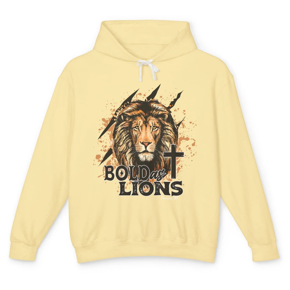 Bold As Lion Of Judah Bible Verse Christian Faith Religious Unisex Lightweight Hoodie