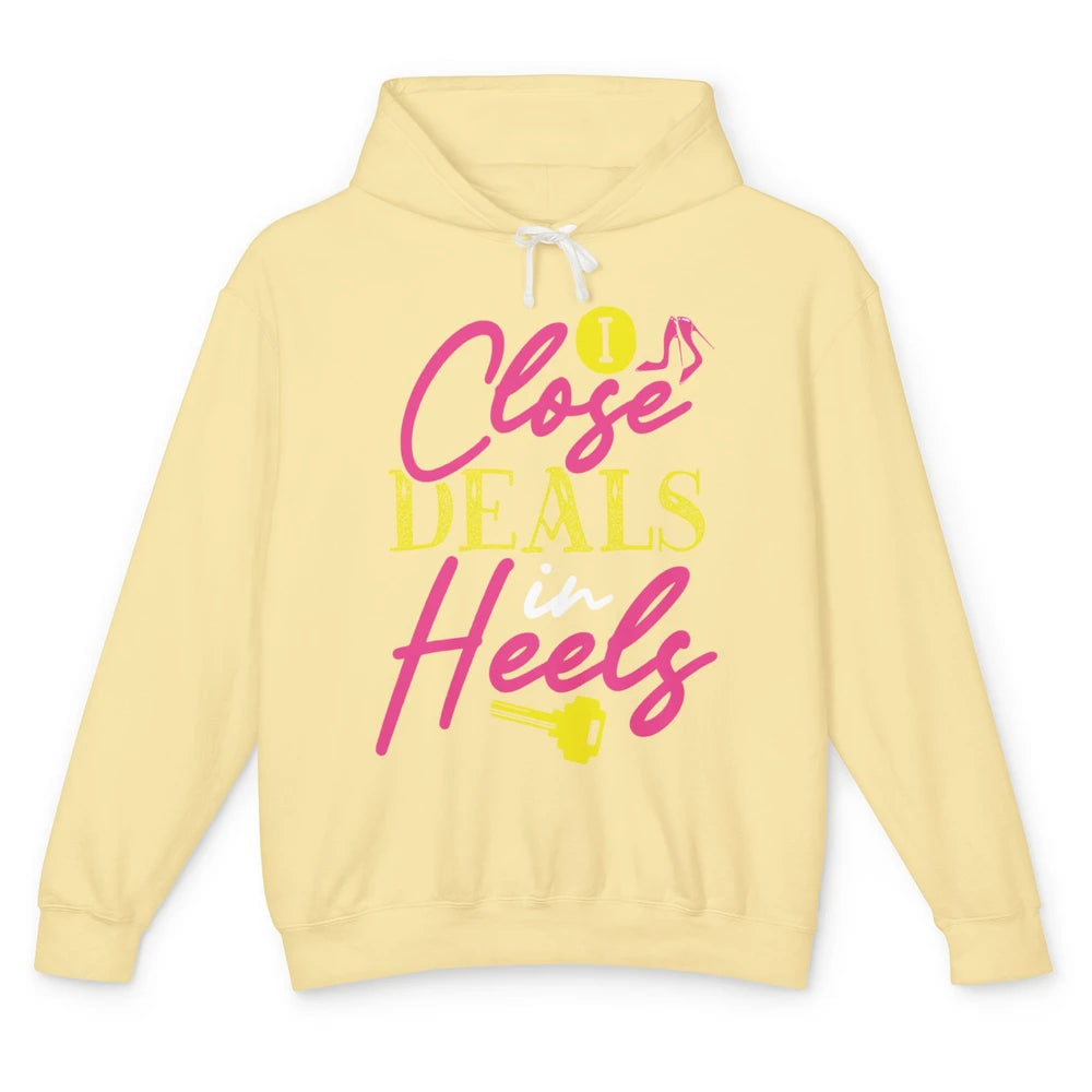 Real Estate Agent Women Closing Deals In High Heels Realtor Unisex Lightweight Hoodie