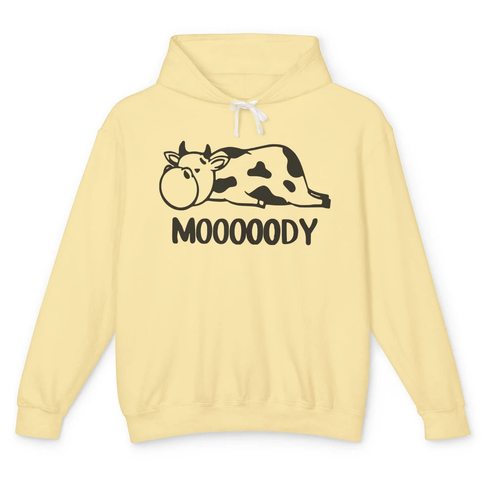 Funny Lazy Dairy Cow Moody Heifer Farmer Cow Castle Lovers Unisex Lightweight Hoodie