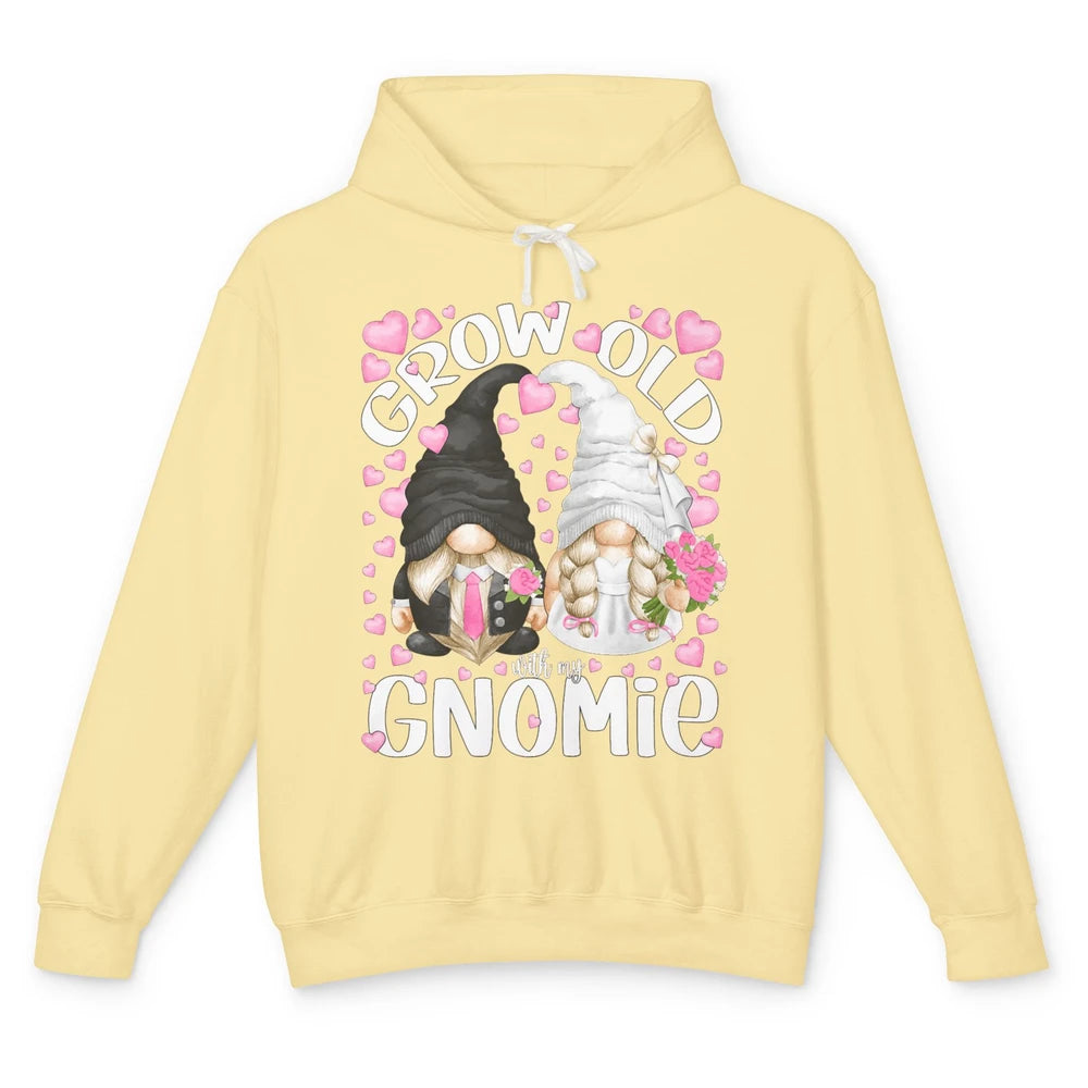 Cute Bride And Groom Grow Old With Gnomie Bridal Gnome Love Unisex Lightweight Hoodie