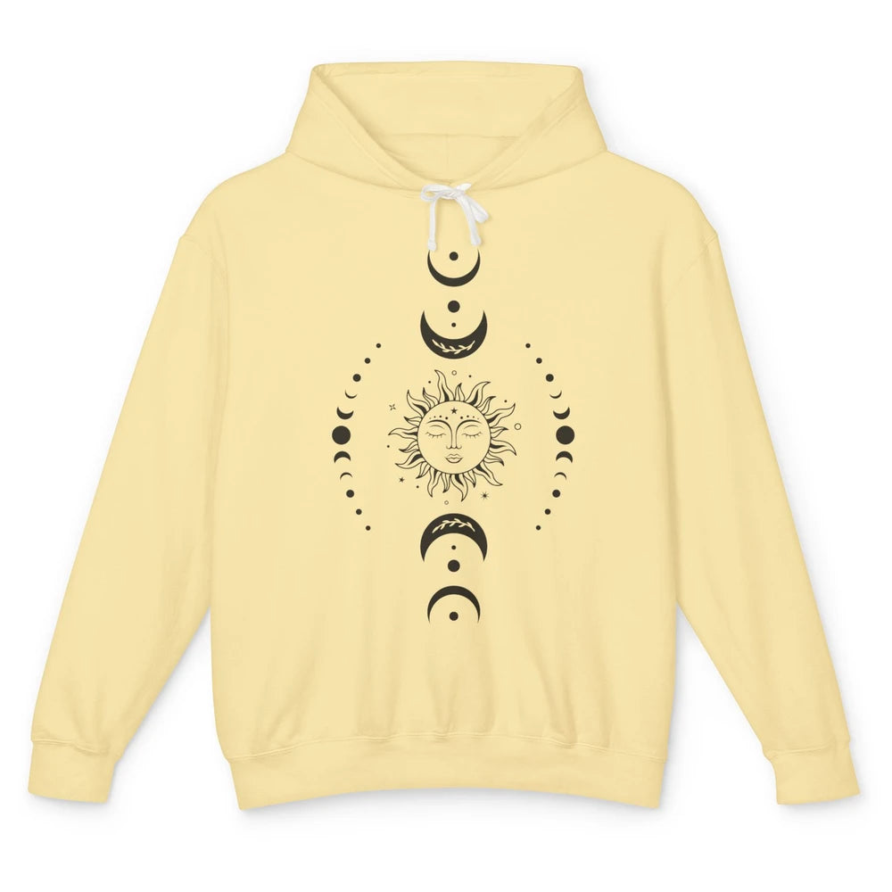 Boho Sun And Moon Hippie Girl Peace Lovers Halloween Costume Unisex Lightweight Hoodie