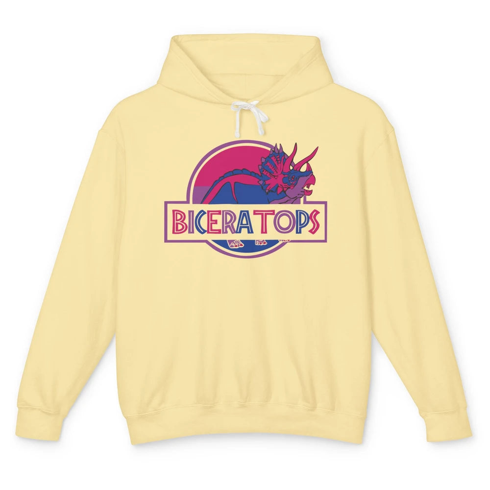 Biceratops Bisexual Ceratops Dinosaur LGBT Pride Month Unisex Lightweight Hoodie