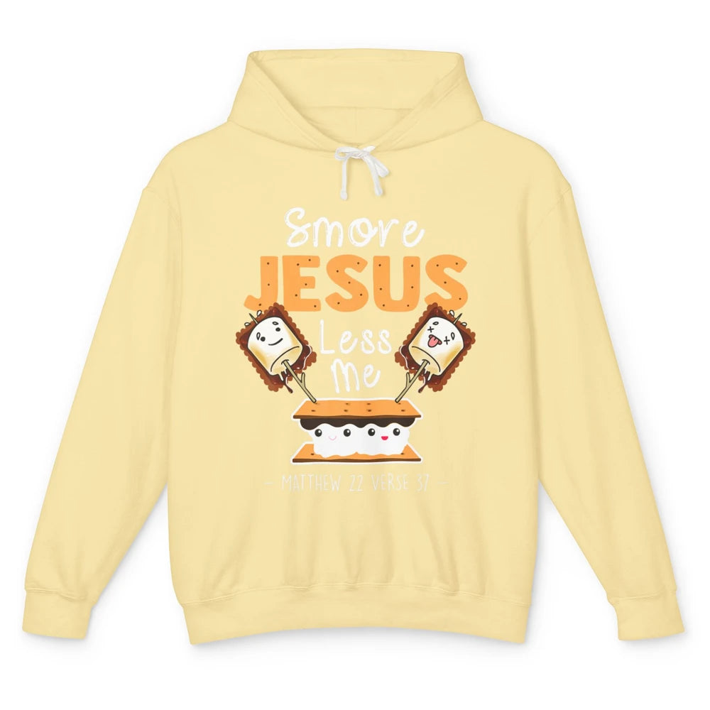 Smore Jesus Less Me Christian Pun Camping Camper Religion Unisex Lightweight Hoodie