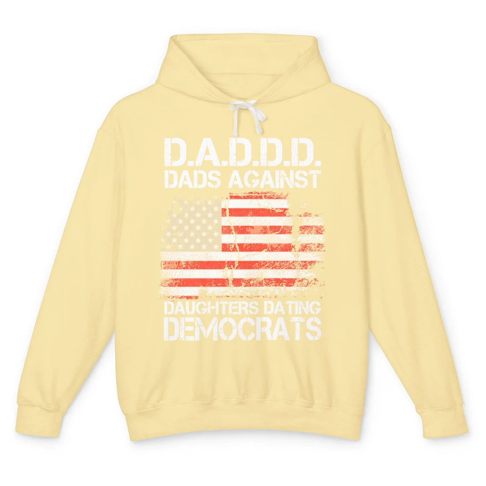 US Flag D.A.D.D.D Dads Against Daughters Dating Democrats Unisex Lightweight Hoodie