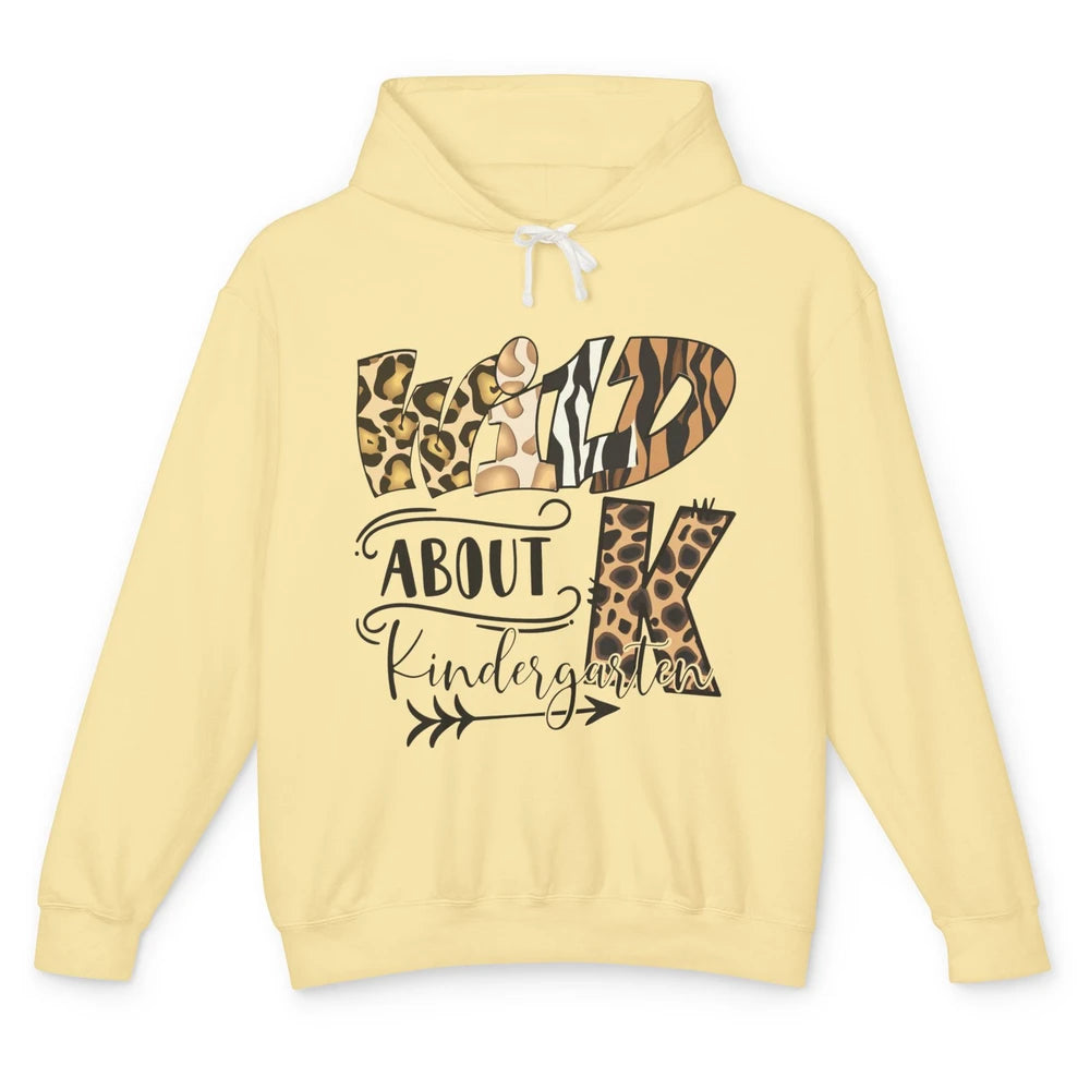 Wild About Kindergarten Back To School Student Teacher Gift Unisex Lightweight Hoodie