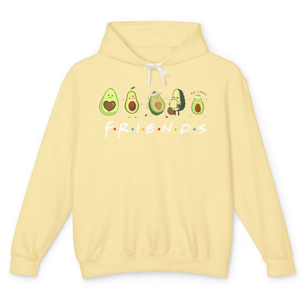 Avocado Friends Funny Avocado Running Drinking Avocado Lover Unisex Lightweight Hoodie