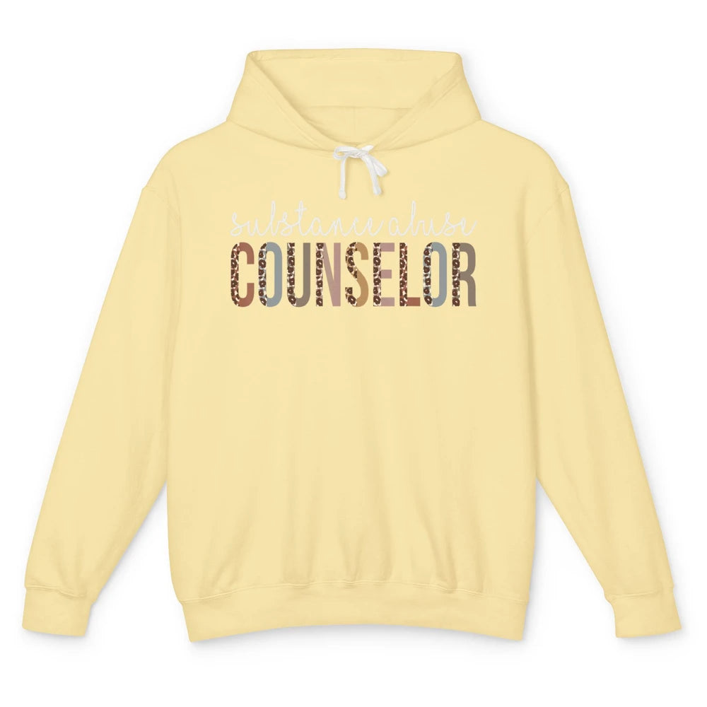 Substance Abuse Awareness Day Counselor Leopard Appreciation Unisex Lightweight Hoodie