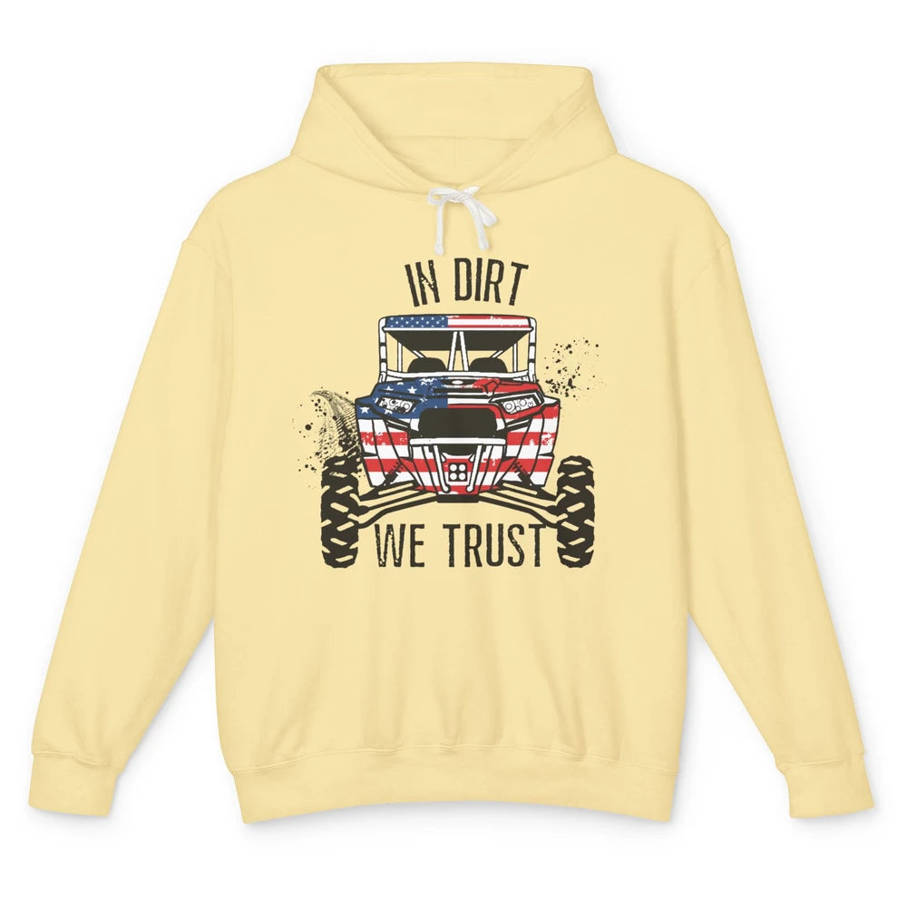 US Flag In Dust We Trust UTV Offroad SXS Patriotic ZRZ Life Unisex Lightweight Hoodie