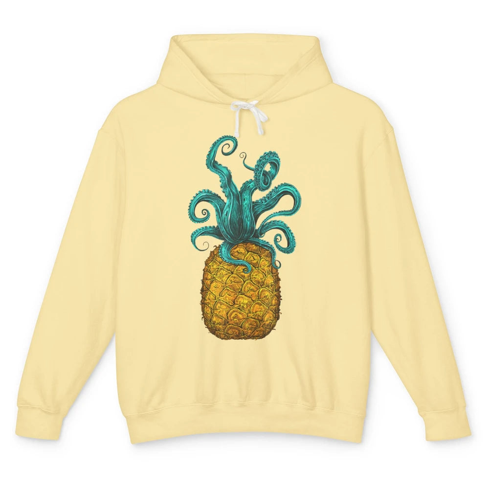 Cute Hawaiian Octopus Pineapple Aloha Beach Hawaii Island Unisex Lightweight Hoodie