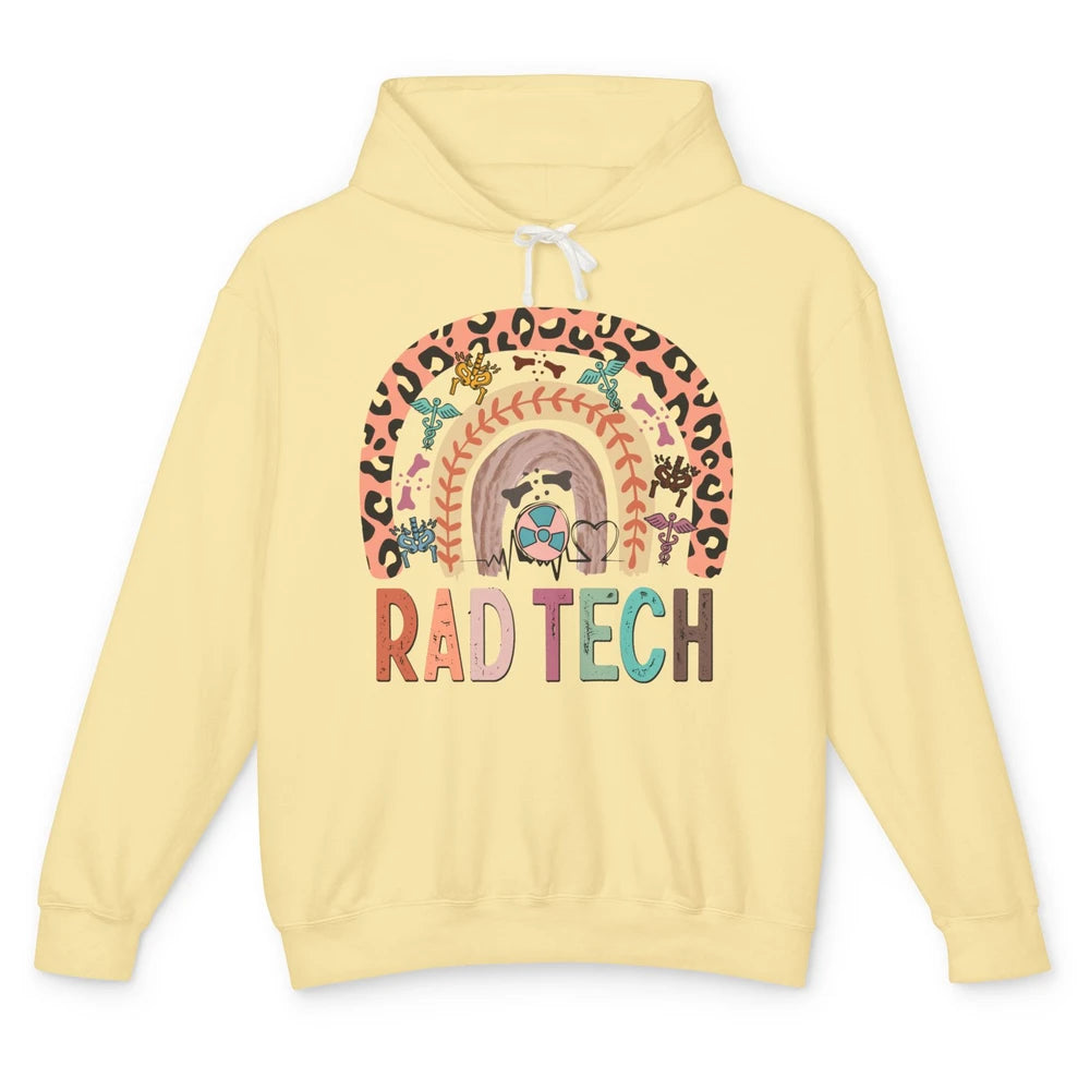 Leopard Rainbow X-ray Rad Tech Radiology Life X-ray Tech Unisex Lightweight Hoodie