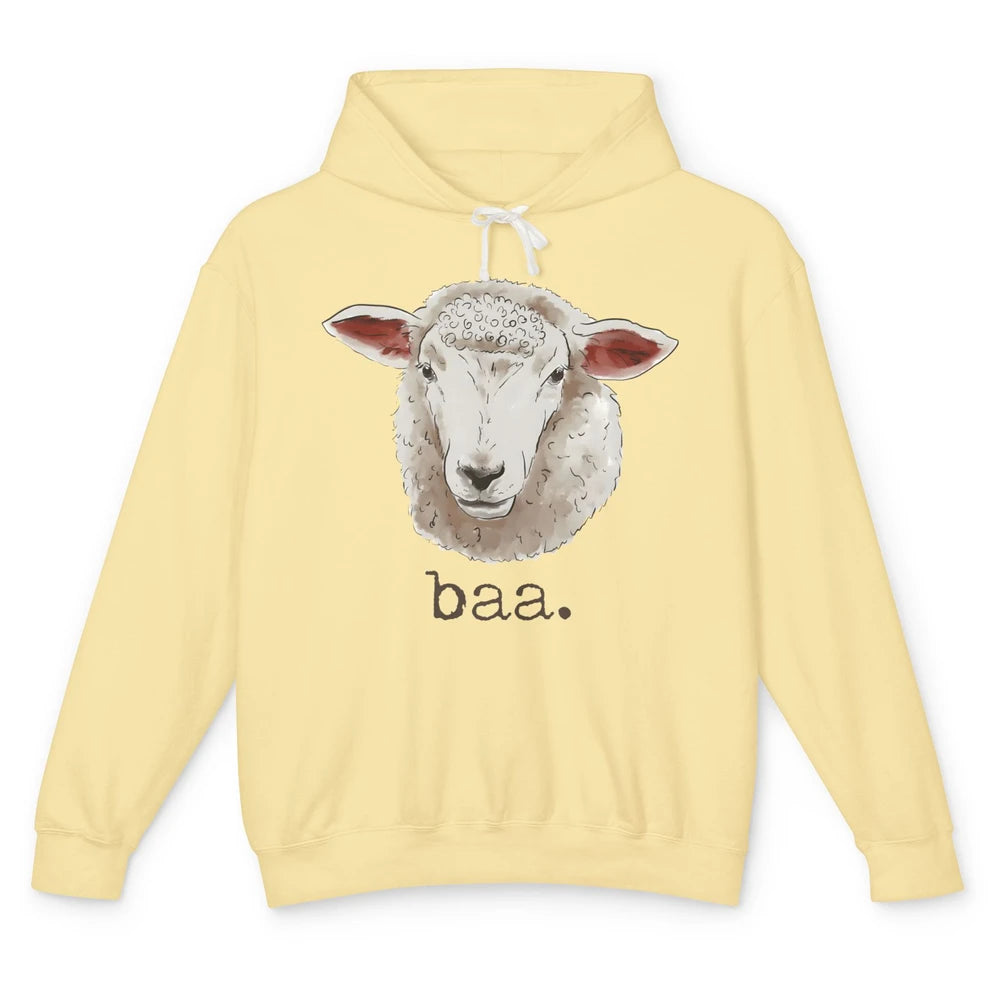 Cute Sheep Baa Baa Farm Animal Owner Sheep Lovers Farm Gift Unisex Lightweight Hoodie