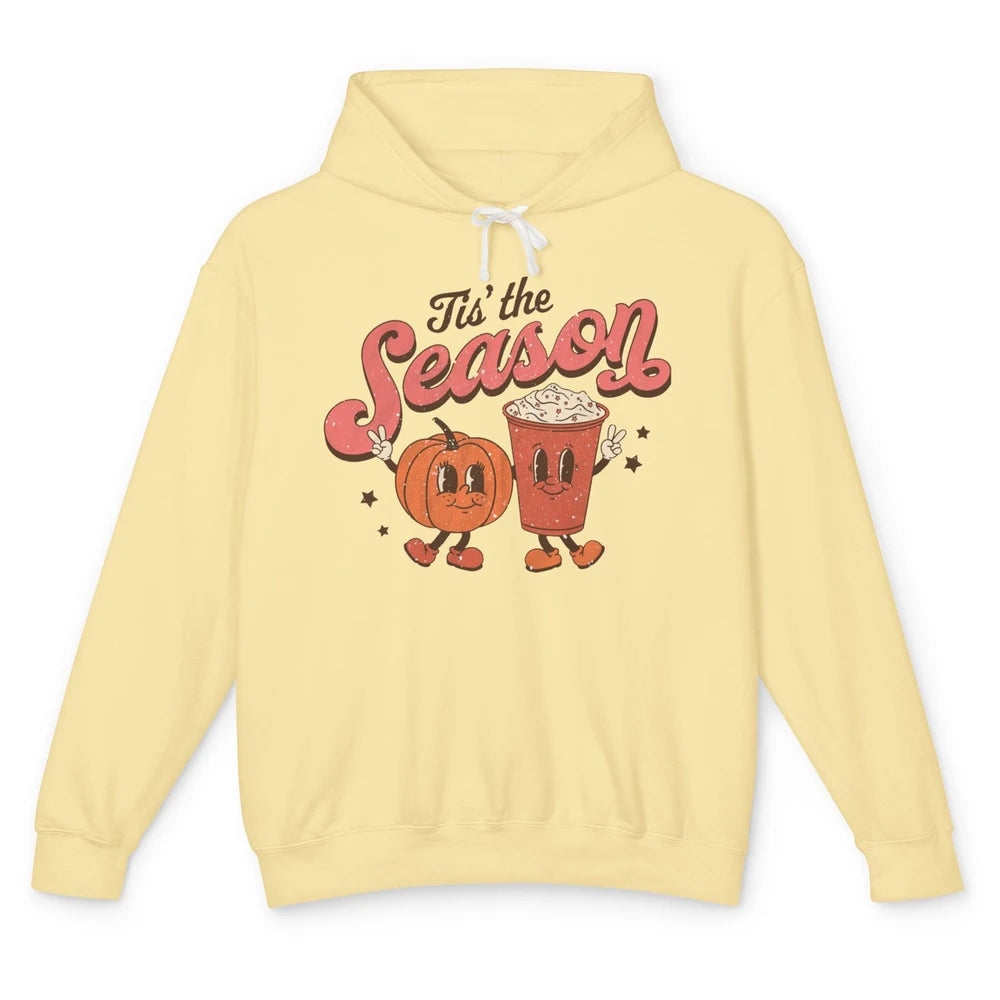 Retro Pumpkin Spice Fall Tis The Season Autumn Thanksgiving Unisex Lightweight Hoodie