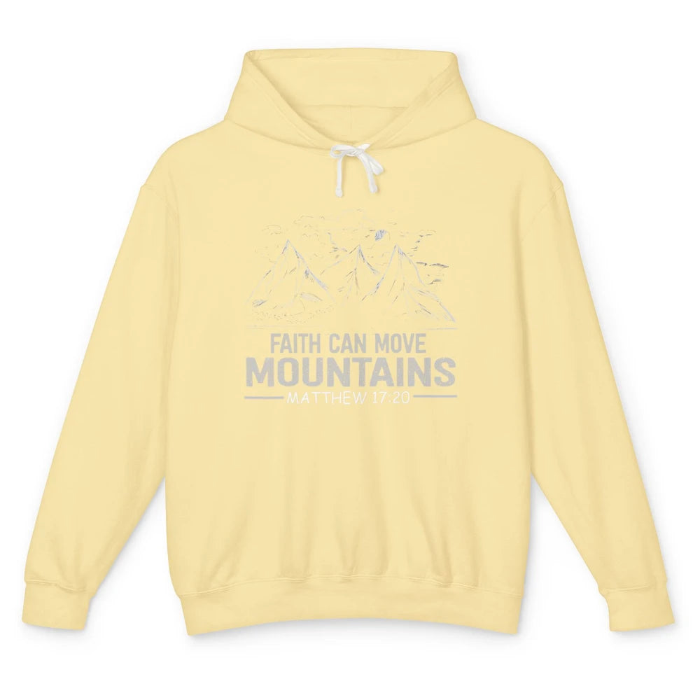 Vintage Faith Move Mountains Bible Verse Jesus Christian God Unisex Lightweight Hoodie