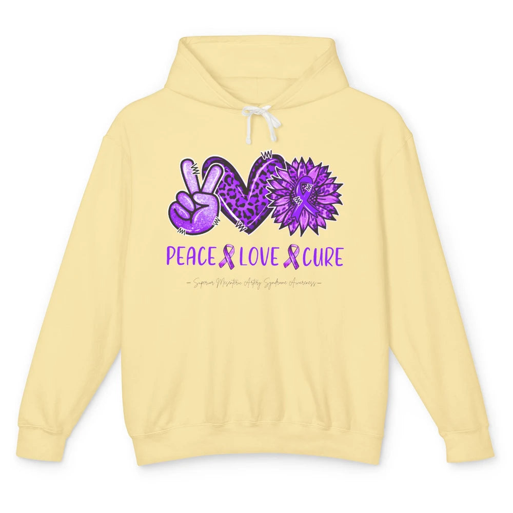 Superior Mesenteric Artery Syndrome Leopard Peace Love Cure Unisex Lightweight Hoodie