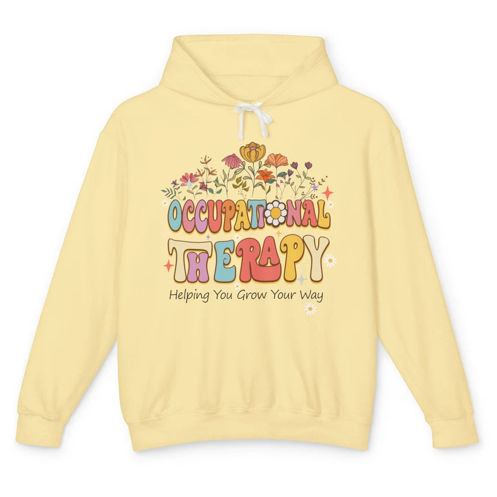 Groovy Occupational Therapy OT Therapist Wildflower Daisy Unisex Lightweight Hoodie