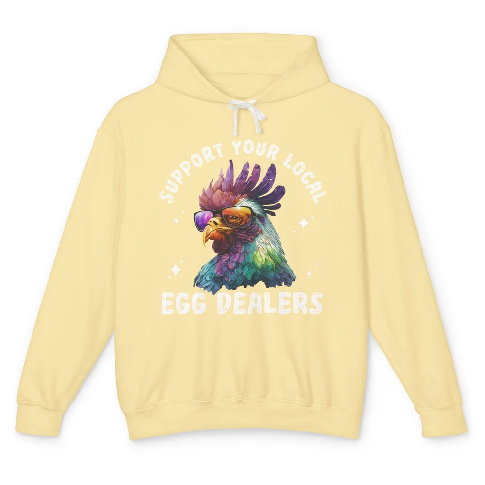 Support Local Egg Dealer Chicken Rooster Farm Animal Farmer Unisex Lightweight Hoodie