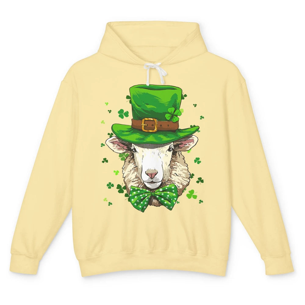 Leprechaun Sheep Lamb Irish Hat Shamrock St Patricks Day Unisex Lightweight Hoodie