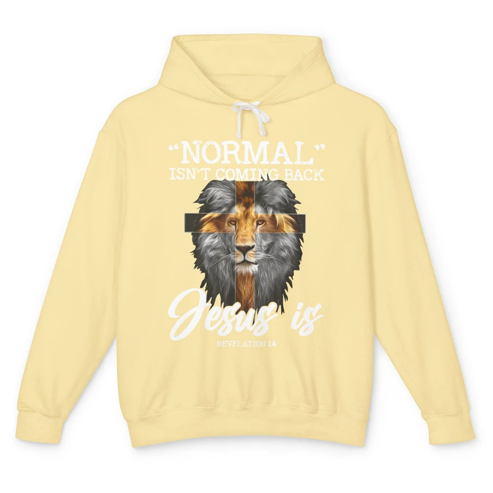 Lion Normal Not Coming Back Jesus Is Religion God Christian Unisex Lightweight Hoodie