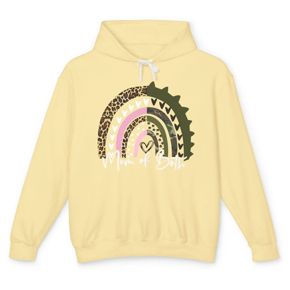 Leopard Rainbow Mother of Daughter And Son Mom of Both Gift Unisex Lightweight Hoodie