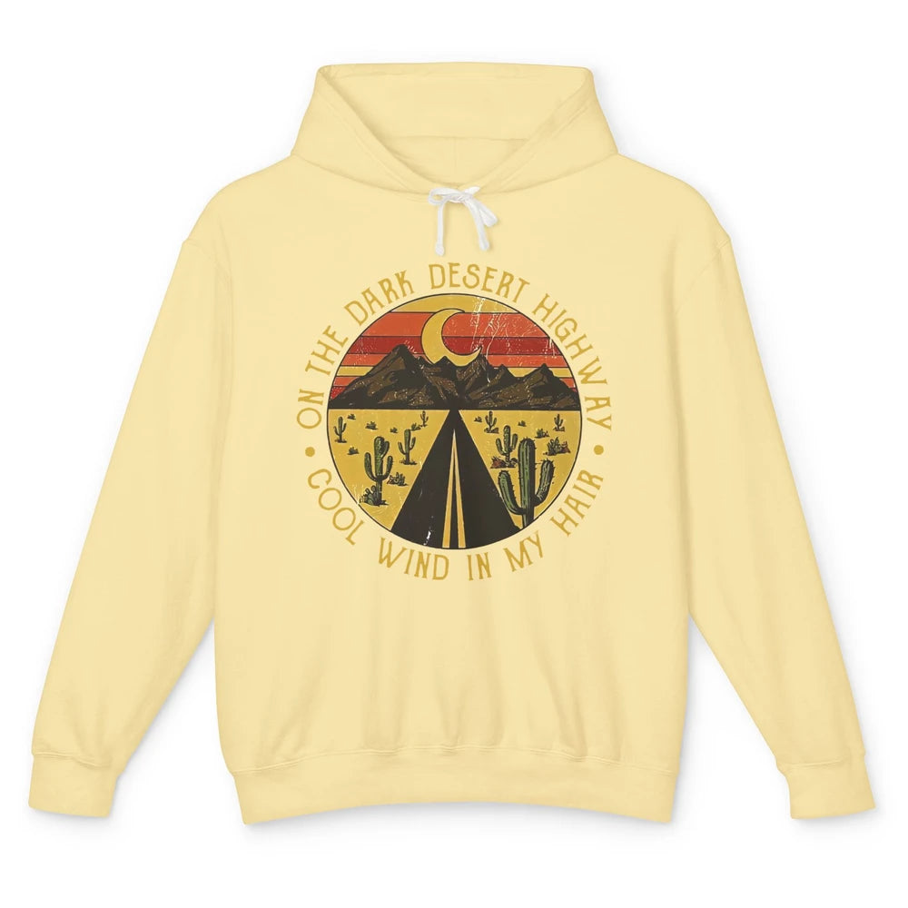 Highway Desert Sunset Wind On My Hair Western Country Girls Unisex Lightweight Hoodie