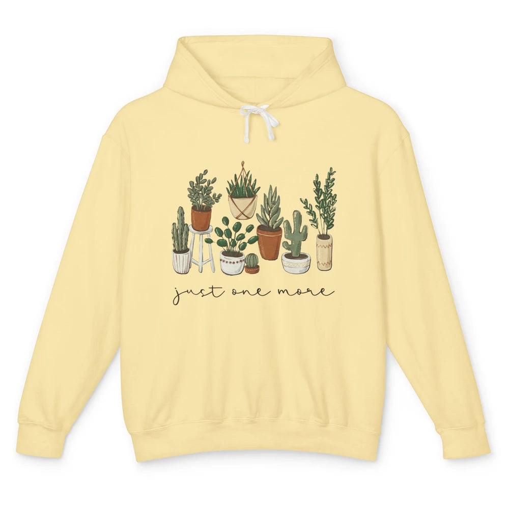 Just One More Retro Plants Botanical Gardening Lovers Gift Unisex Lightweight Hoodie