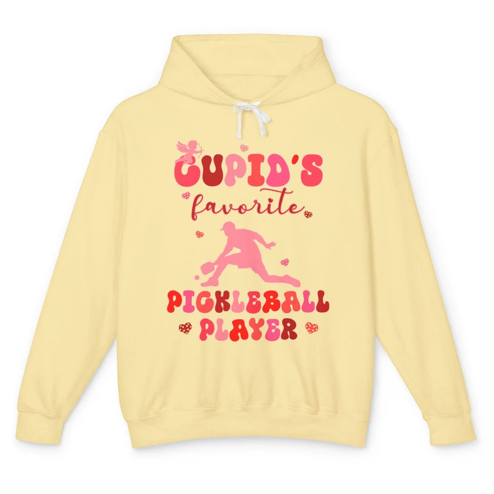 Cupid's Favorite Pickleball Player Happy Valentines Day Love Unisex Lightweight Hoodie