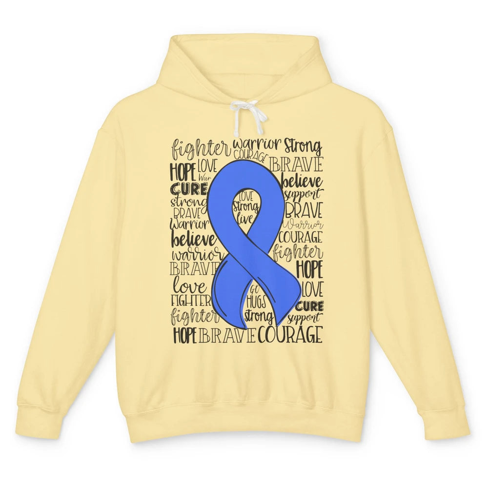 Syringomyelia Awareness Blue Ribbon Hope Love Cure Unisex Lightweight Hoodie