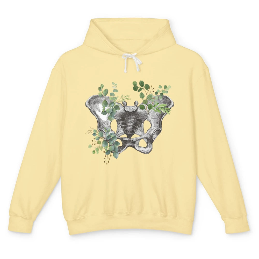 Floral Anatomical Pelvis Skeleton Doctor Medical Botanical Unisex Lightweight Hoodie