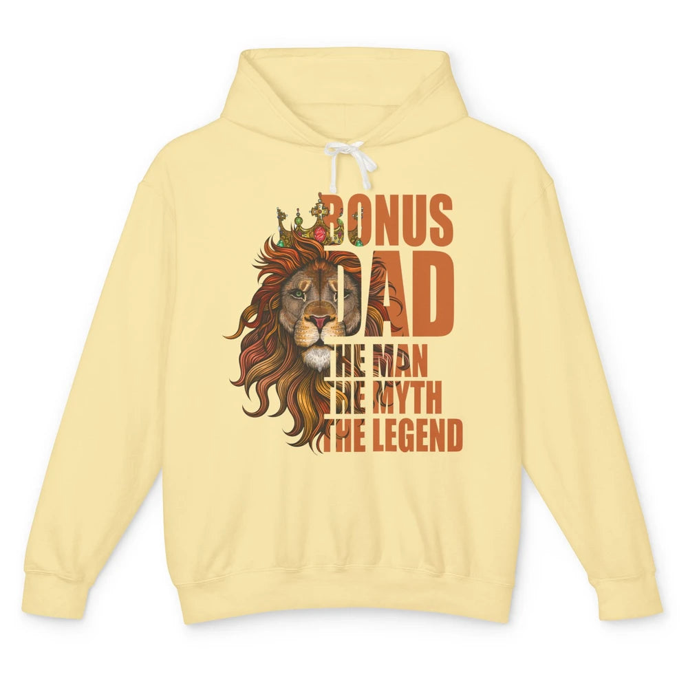 Vintage Lion Bonus Dad The Man The Myth The Legend Dad Gift Unisex Lightweight Hoodie