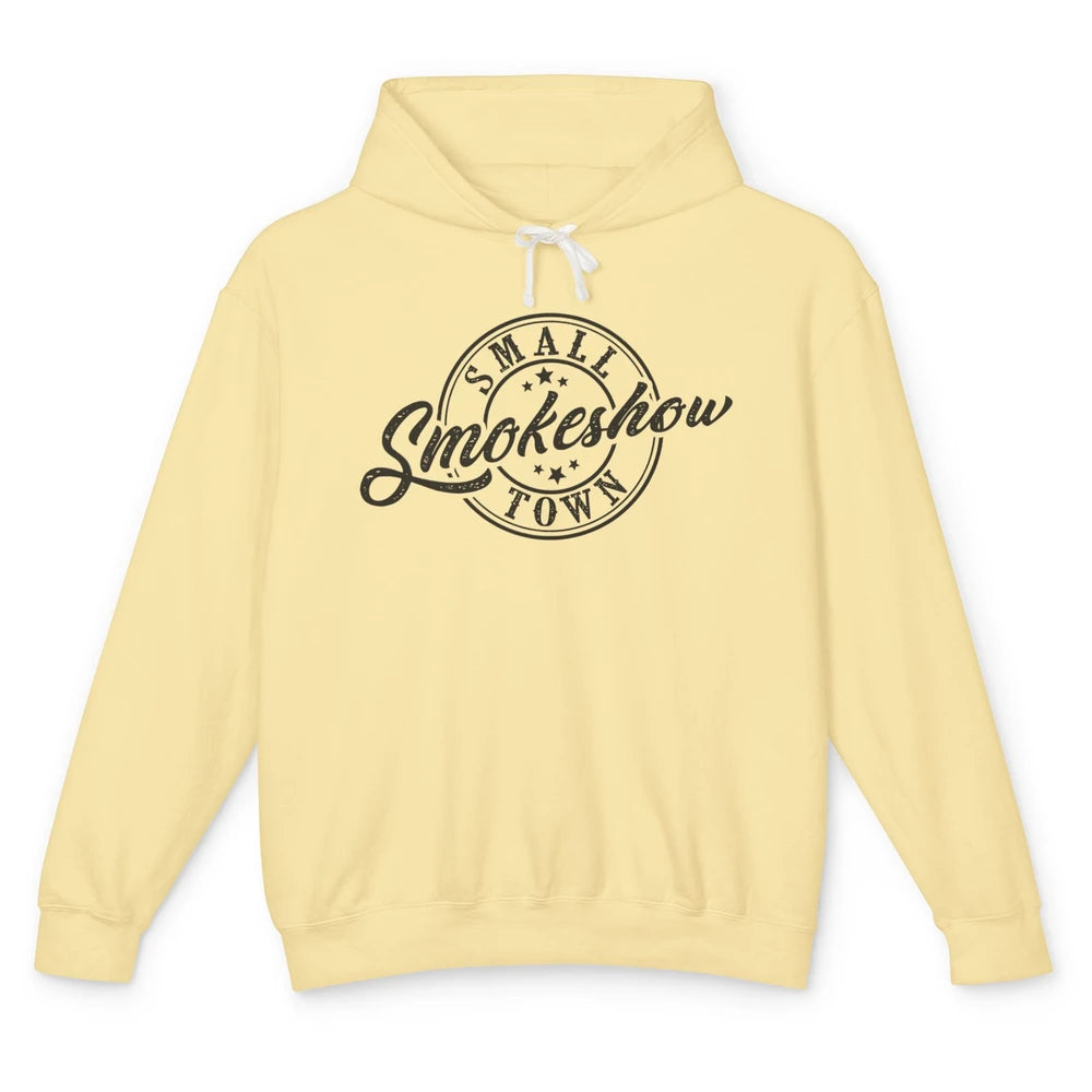 Retro Small Town Smokeshow Western Country Cowgirl Unisex Lightweight Hoodie