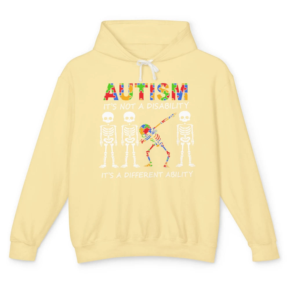 Skeleton Autism It's Not A Disability Autism Awareness Unisex Lightweight Hoodie