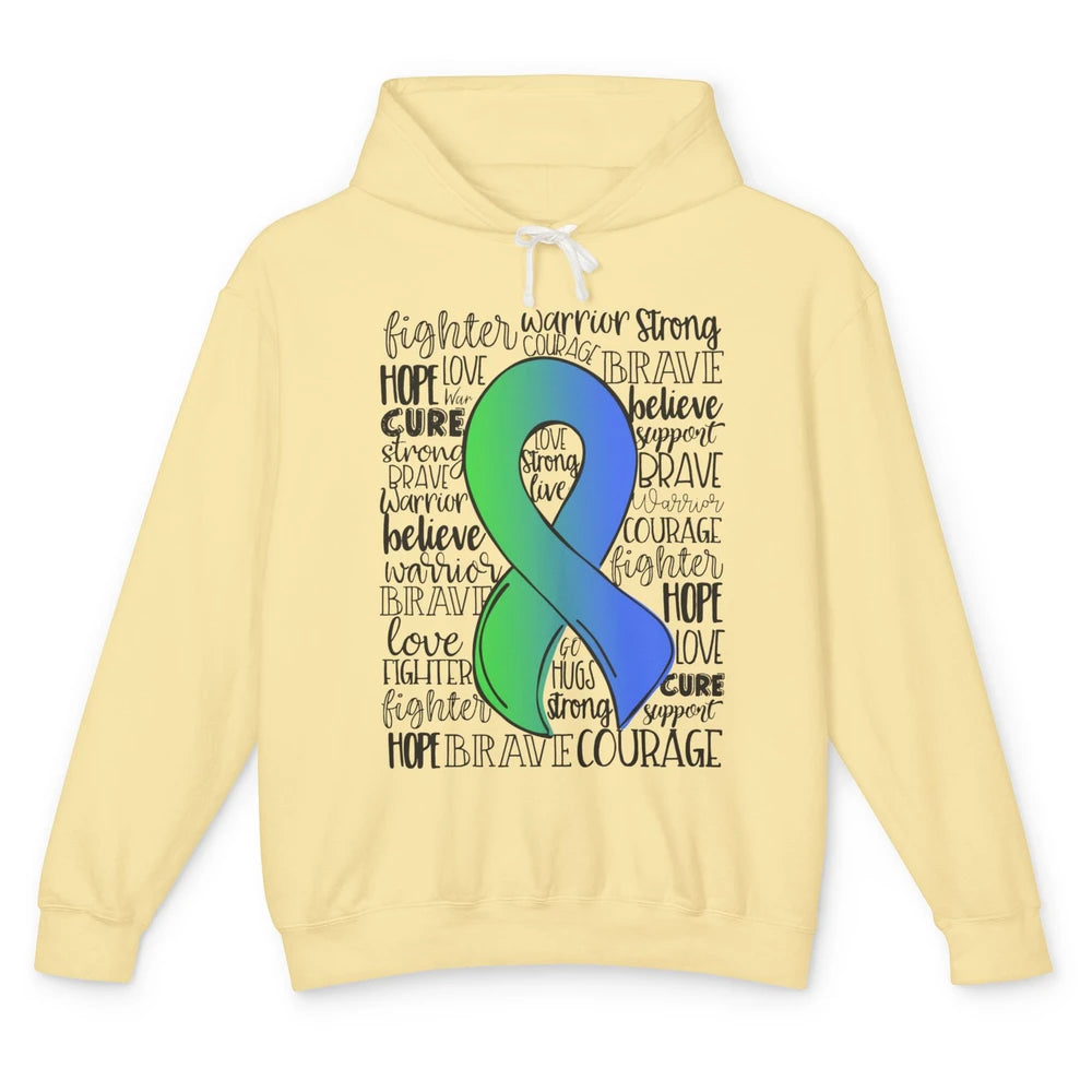 Intracranial Hypertension IIH Awareness Ribbon Hope Love Unisex Lightweight Hoodie