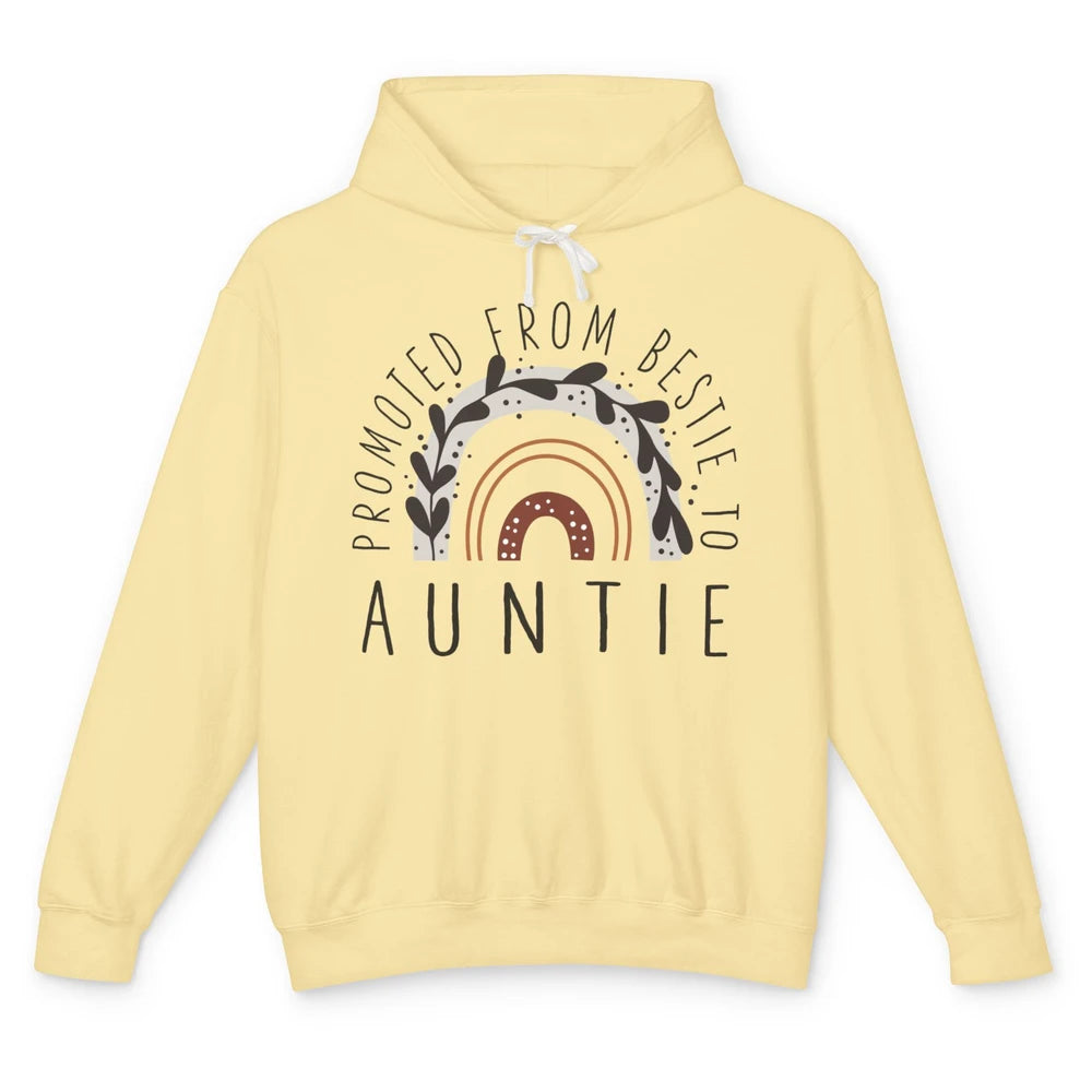 Rainbow Promoted From Bestie To Auntie Pregnancy Reveal Gift Unisex Lightweight Hoodie