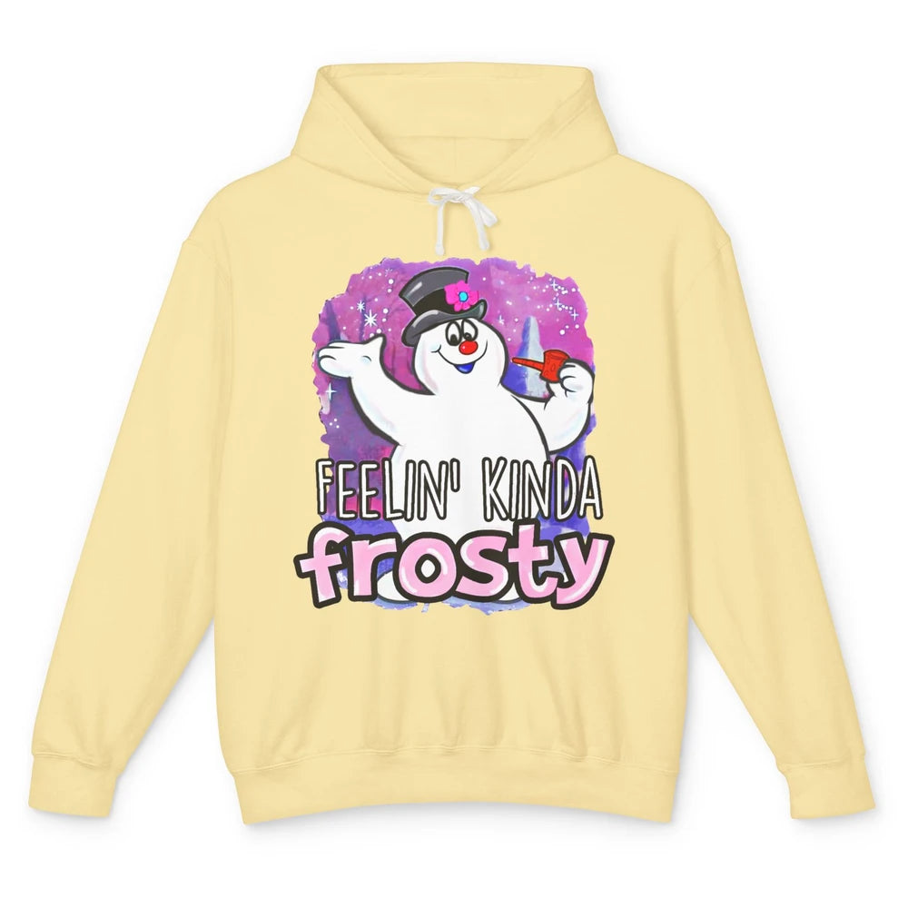 Christmas Snowman Feeling Kinda Frosty Snowflakes Christmas Unisex Lightweight Hoodie