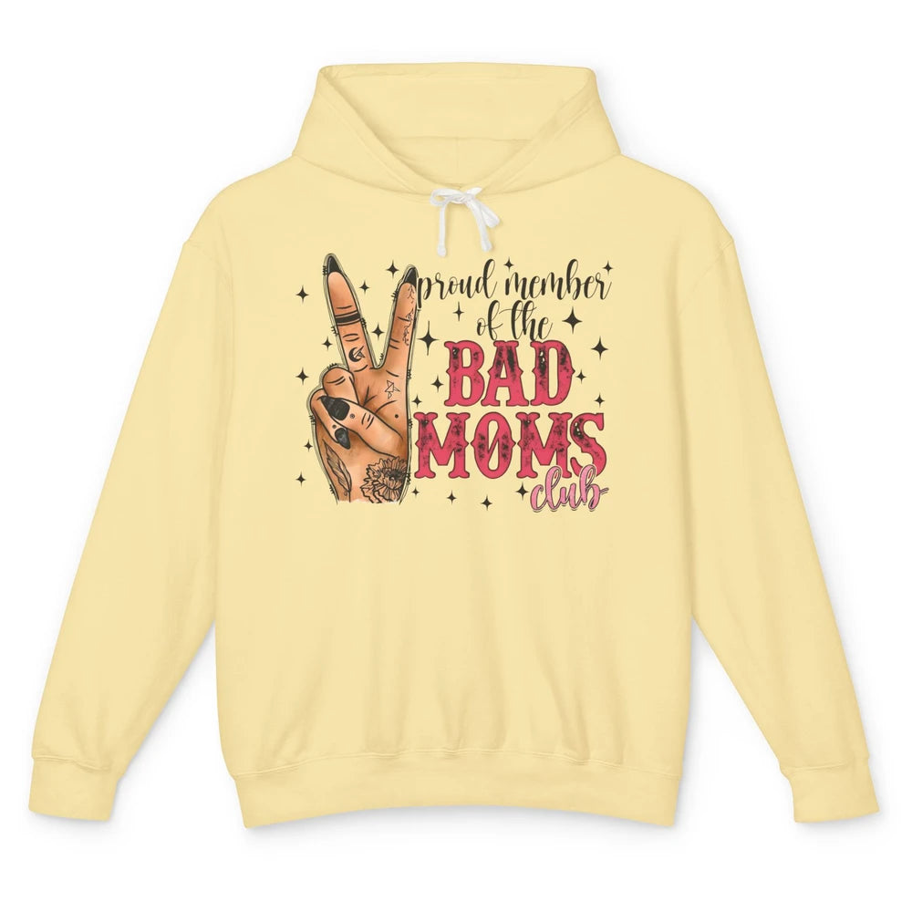 Tattooed Mom Proud Member Of Bad Moms Club Funny Mothers Day Unisex Lightweight Hoodie