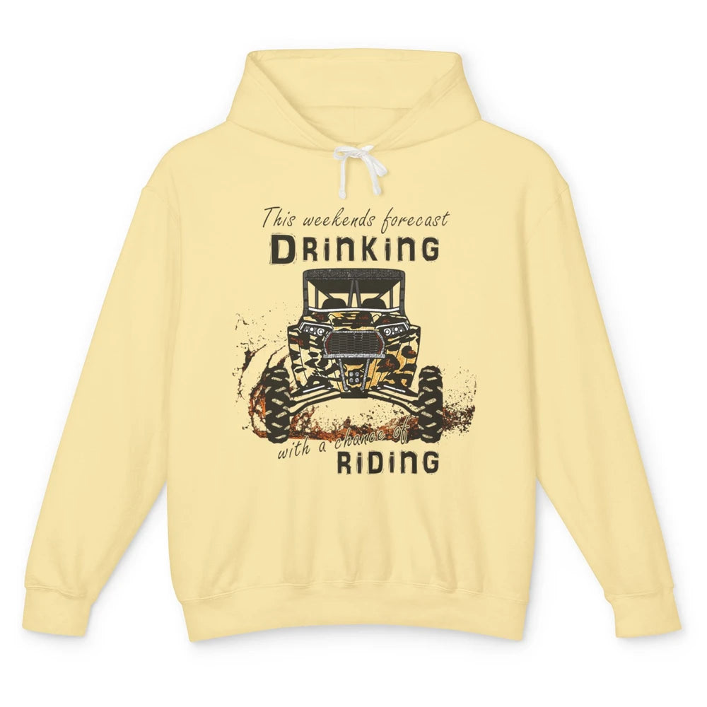 Leopard UTV Weekend Forecast Drinking Offroad Riding SXS Mud Unisex Lightweight Hoodie