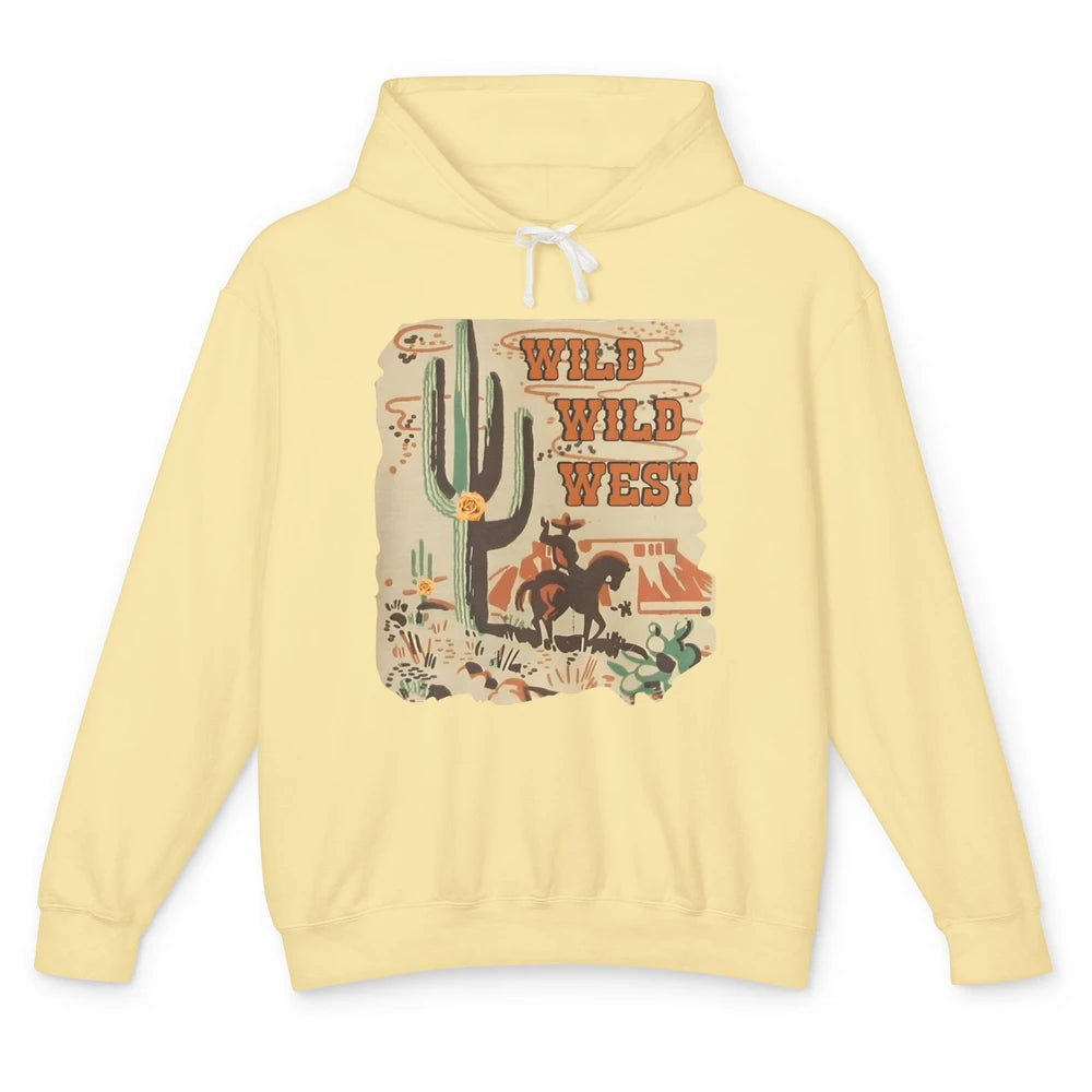 Wild West Cowboy Cactus Rodeo Western Retro Horse Vintage Unisex Lightweight Hoodie