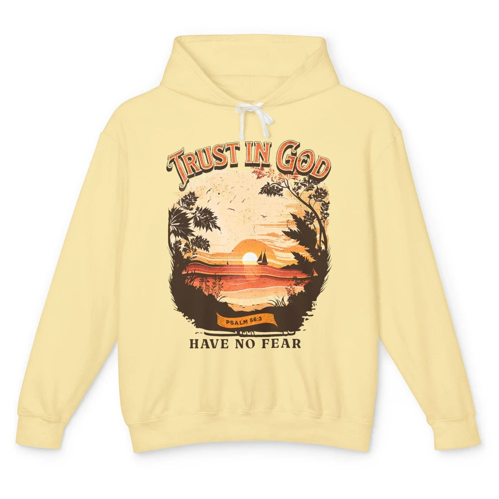 Retro Christian Boho Church Nature Trust In God Have No Fear Unisex Lightweight Hoodie