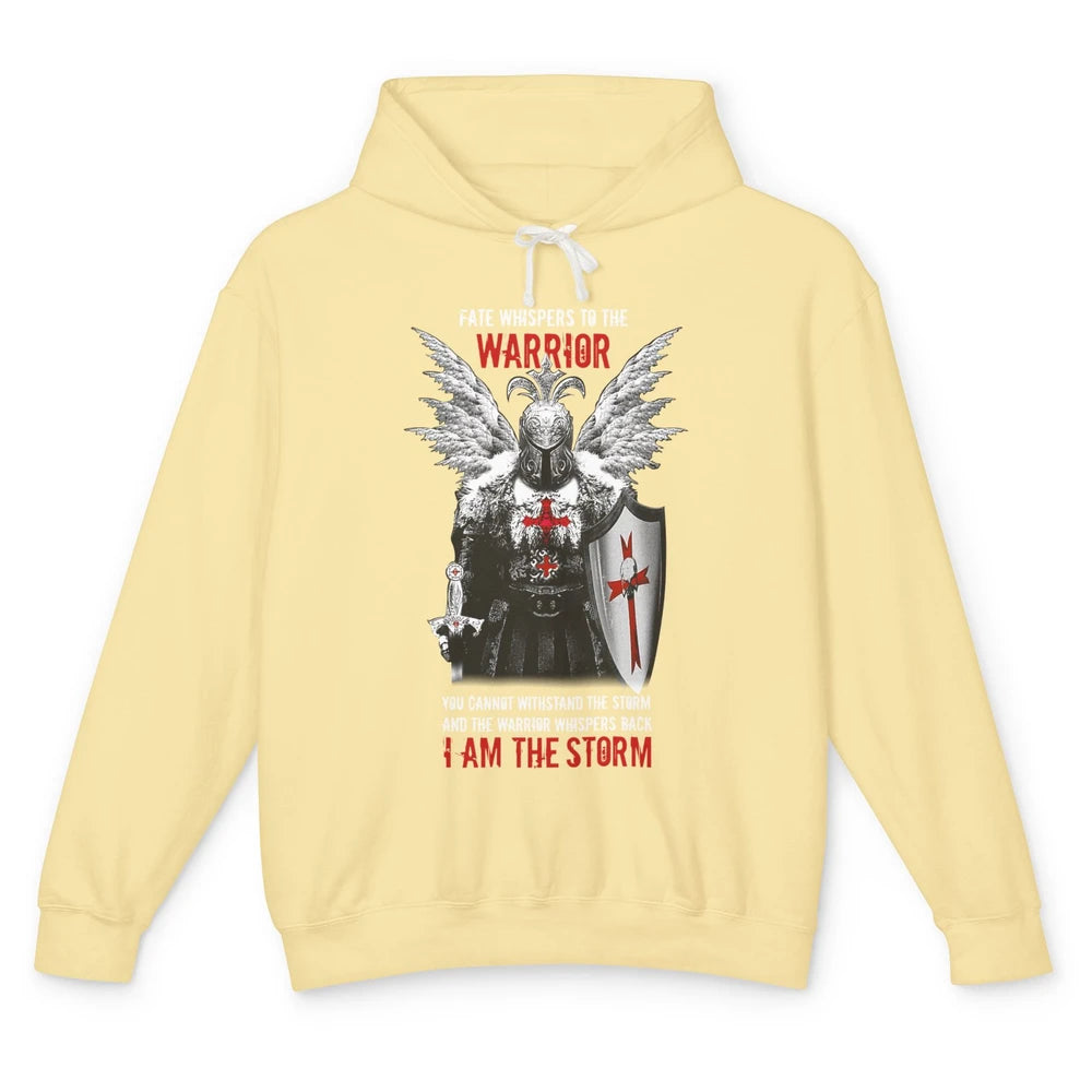 Knight Templar Fate Whispers To The Warrior Christian Belief Unisex Lightweight Hoodie