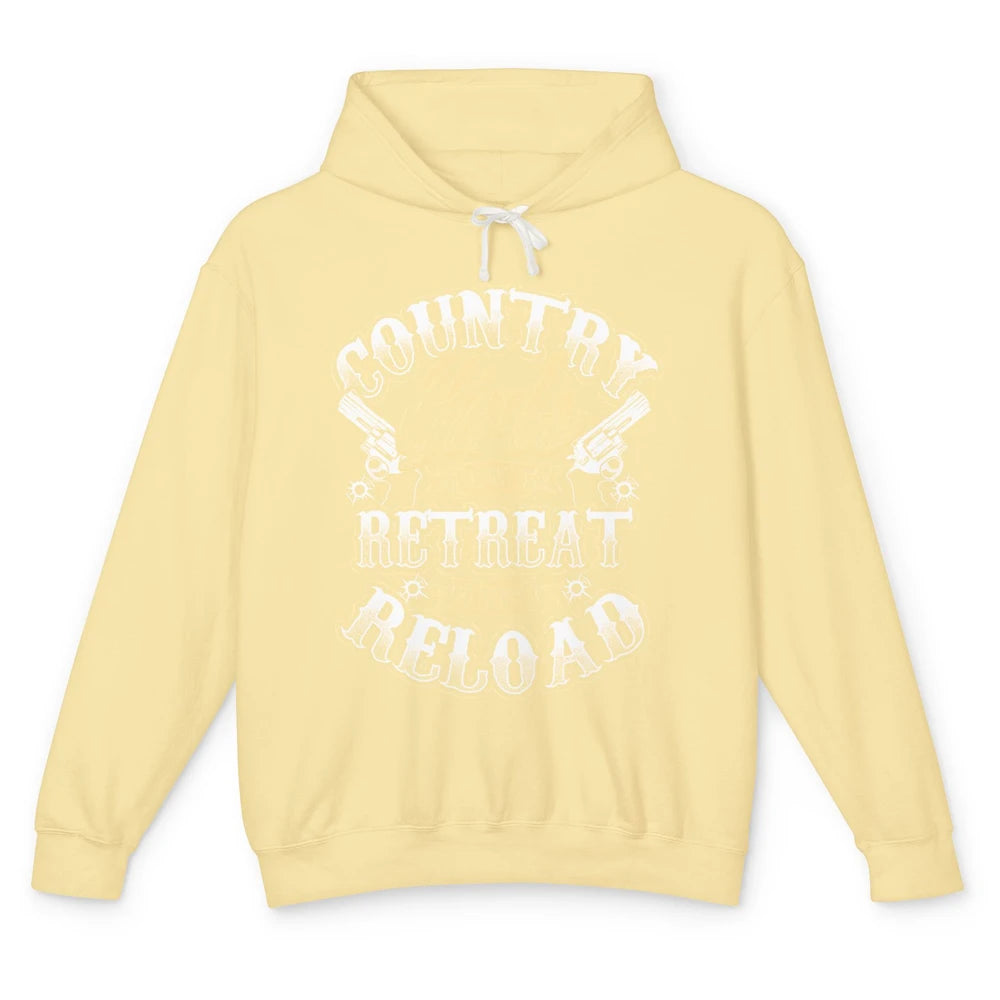 Retro Country Girl Don't Retreat They Reload Western Cowgirl Unisex Lightweight Hoodie