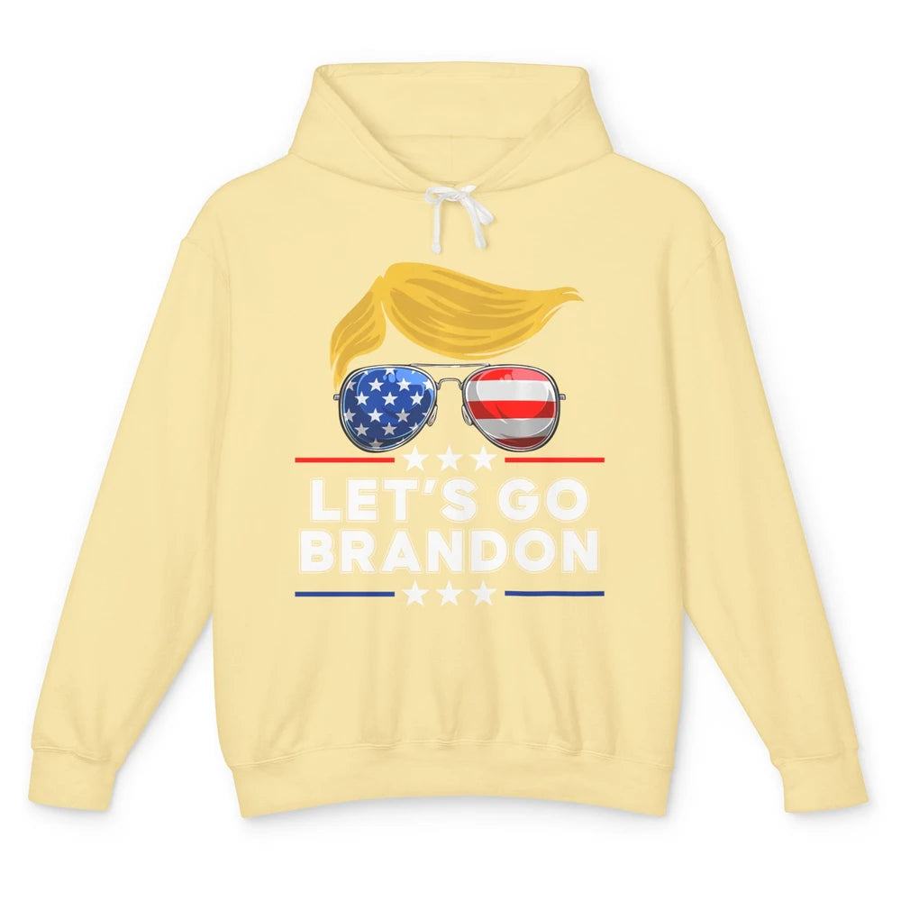 US Flag Glasses Trump Let's Go Brandon Conservative Liberal Unisex Lightweight Hoodie